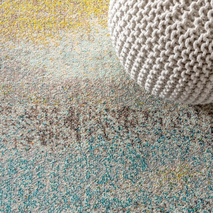 Contemporary POP Modern Abstract Vintage Cream/Yellow 4 ft. x 6 ft. Area Rug