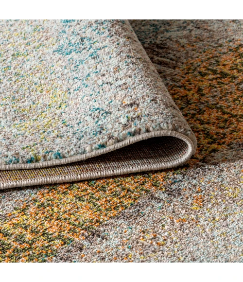 Contemporary POP Modern Abstract Vintage Cream/Yellow 8 ft. x 10 ft. Area Rug