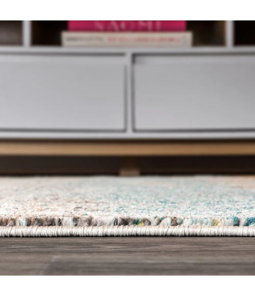 Contemporary POP Modern Abstract Vintage Cream/Yellow 2 ft. x 8 ft. Runner Rug