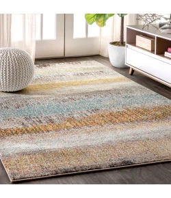 Jonathany Contemporary Pop CTP105A Cream/Yellow Area Rug 7 ft. 9 in. X 10 ft. Rectangle