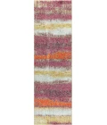Contemporary POP Modern Abstract Vintage Cream/Pink 2 ft. x 8 ft. Runner Rug
