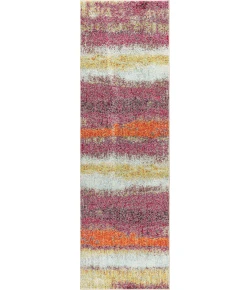 Jonathany Contemporary Pop CTP105B Cream/Pink Area Rug 2 ft. 3 in. X 8 ft. Runner