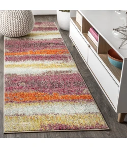 Jonathany Contemporary Pop CTP105B Cream/Pink Area Rug 2 ft. 3 in. X 8 ft. Runner