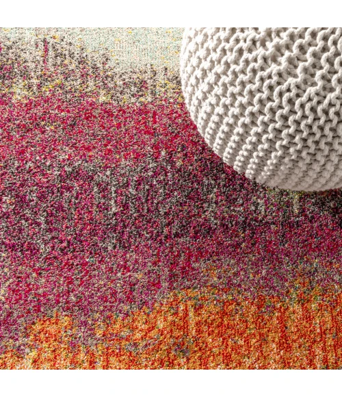 Contemporary POP Modern Abstract Vintage Cream/Pink 8 ft. x 10 ft. Area Rug