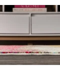 Contemporary POP Modern Abstract Vintage Cream/Pink 2 ft. x 8 ft. Runner Rug