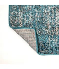 Contemporary POP Modern Abstract Vintage Cream/Turquoise 5 ft. x 8 ft. Area Rug