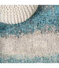 Contemporary POP Modern Abstract Vintage Cream/Turquoise 5 ft. x 8 ft. Area Rug