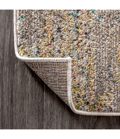 Contemporary POP Modern Abstract Vintage Waterfall Blue/Brown/Orange 8 ft. x 10 ft. Area Rug