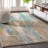 Jonathany Contemporary Pop CTP106A Blue/Brown/Orange Area Rug 7 ft. 9 in. X 10 ft. Rectangle