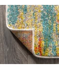 Contemporary POP Modern Abstract Vintage Waterfall Blue/Cream/Yellow 8 ft. x 10 ft. Area Rug