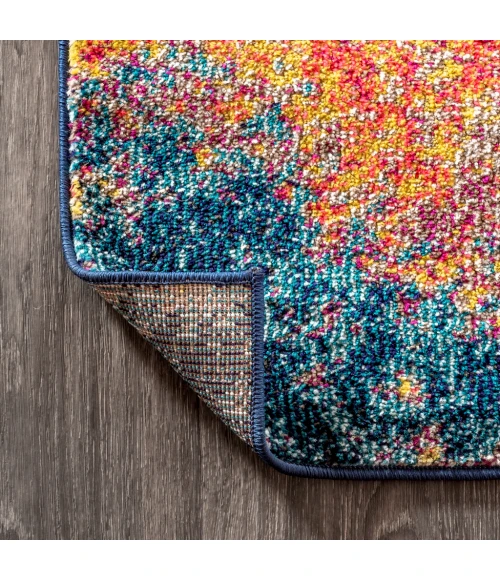 Contemporary POP Modern Abstract Cream/Blue 8 ft. x 10 ft. Area Rug