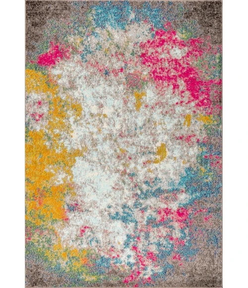 Contemporary POP Modern Abstract Yellow/Multi 8 ft. x 10 ft. Area Rug