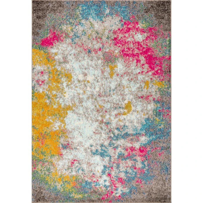 Contemporary POP Modern Abstract Yellow/Multi 5 ft. x 8 ft. Area Rug