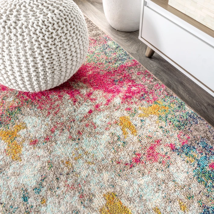 Contemporary POP Modern Abstract Yellow/Multi 5 ft. x 8 ft. Area Rug