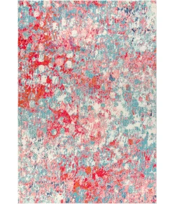 Jonathany Contemporary Pop CTP108B Blue/Red Area Rug 4 ft. X 6 ft. Rectangle
