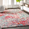 Jonathany Contemporary Pop CTP108B Blue/Red Area Rug 7 ft. 9 in. X 10 ft. Rectangle