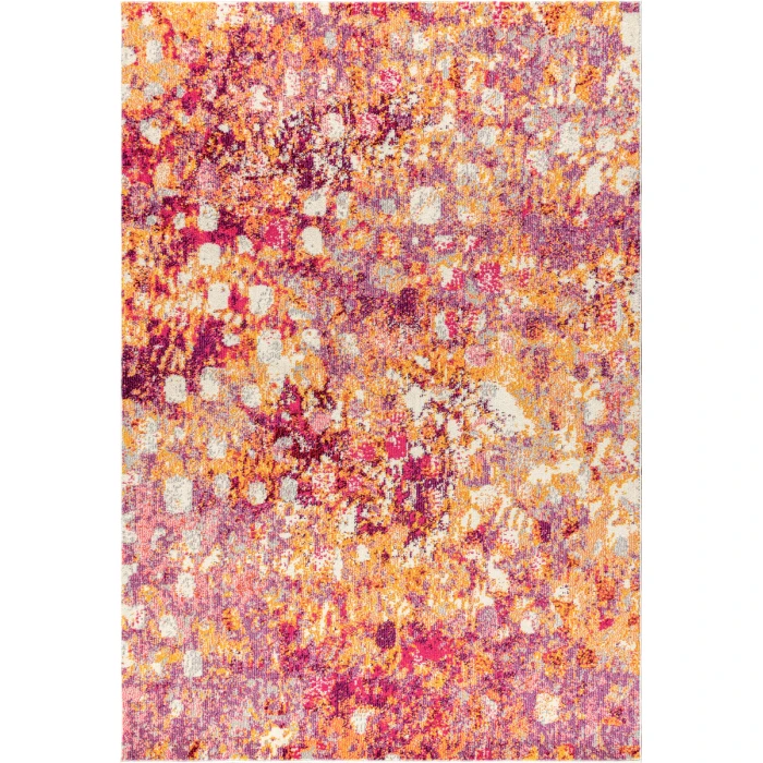 Contemporary POP Modern Abstract Pink/Orange 8 ft. x 10 ft. Area Rug