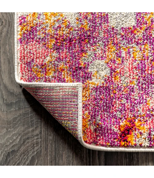 Contemporary POP Modern Abstract Pink/Orange 3 ft. x 5 ft. Area Rug