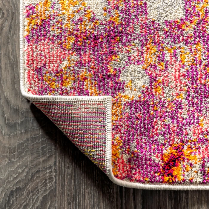 Contemporary POP Modern Abstract Pink/Orange 8 ft. x 10 ft. Area Rug