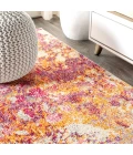 Contemporary POP Modern Abstract Pink/Orange 3 ft. x 5 ft. Area Rug