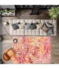Contemporary POP Modern Abstract Pink/Orange 3 ft. x 5 ft. Area Rug