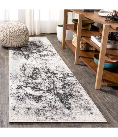 Dune Modern Abstract Cream/Gray 2 ft. x 8 ft. Runner Rug