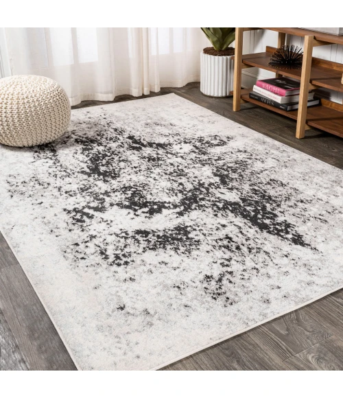 Dune Modern Abstract Cream/Gray 4 ft. x 6 ft. Area Rug