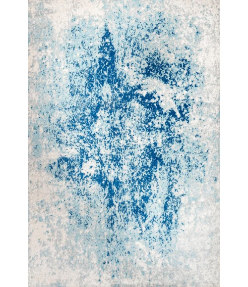 Dune Modern Abstract Cream/Blue 8 ft. x 10 ft. Area Rug