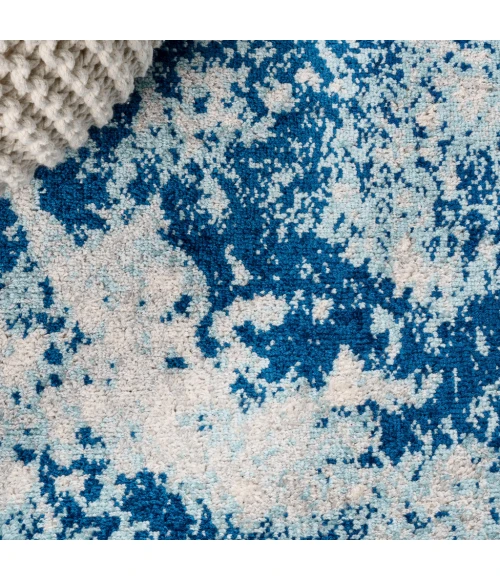 Dune Modern Abstract Cream/Blue 8 ft. x 10 ft. Area Rug