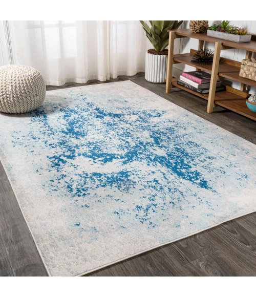 Dune Modern Abstract Cream/Blue 8 ft. x 10 ft. Area Rug