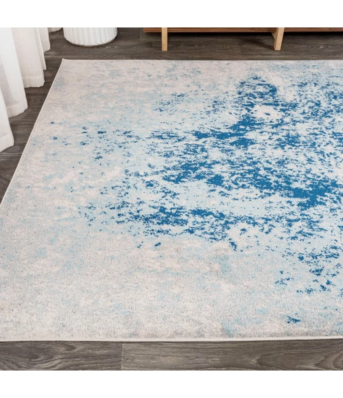 Dune Modern Abstract Cream/Blue 8 ft. x 10 ft. Area Rug
