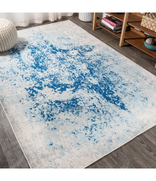 Dune Modern Abstract Cream/Blue 8 ft. x 10 ft. Area Rug