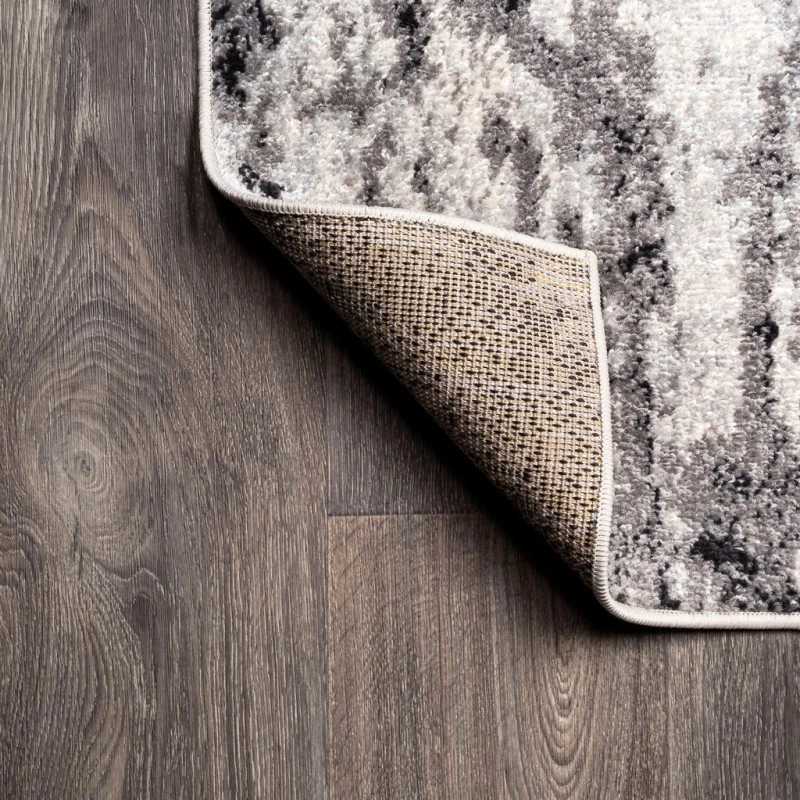 Storm Modern Abstract Gray/Cream 3 ft. x 5 ft. Area Rug