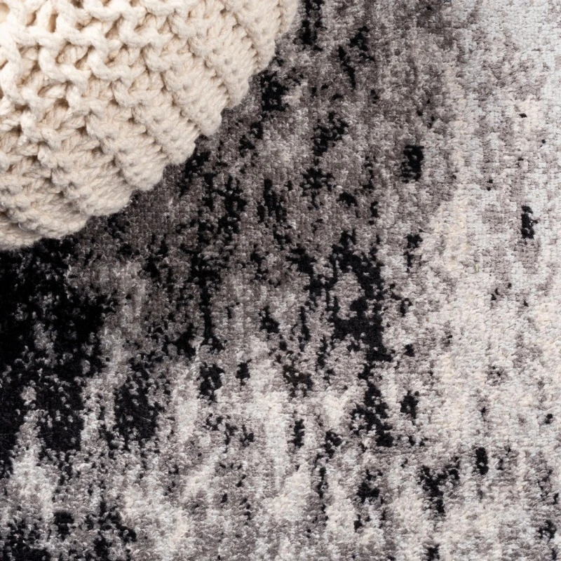 Storm Modern Abstract Gray/Cream 3 ft. x 5 ft. Area Rug