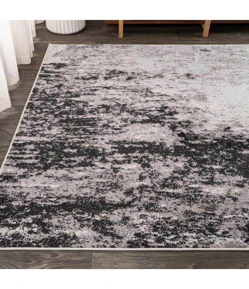 Storm Modern Abstract Gray/Cream 8 ft. x 10 ft. Area Rug