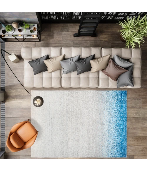 Shore Modern Gradient Blue/Cream 5 ft. x 8 ft. Area Rug