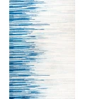 Linear Modern Half-Stripe Blue/Cream 4 ft. x 6 ft. Area Rug
