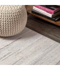 Linear Modern Half-Stripe Gray/Cream 5 ft. x 8 ft. Area Rug