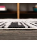 Linear Modern Half-Stripe Gray/Cream 2 ft. x 8 ft. Runner Rug