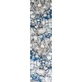 Pebble Marbled Abstract Dark Gray/Blue 2 ft. x 8 ft. Runner Rug