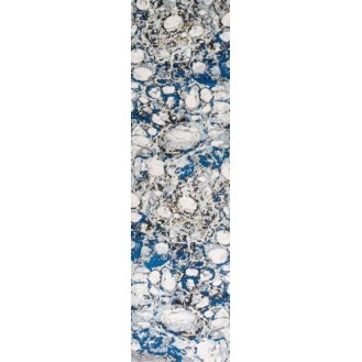Pebble Marbled Abstract Dark Gray/Blue 2 ft. x 8 ft. Runner Rug