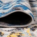 Pebble Marbled Abstract Dark Gray/Blue 2 ft. x 8 ft. Runner Rug