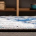 Pebble Marbled Abstract Dark Gray/Blue 2 ft. x 8 ft. Runner Rug