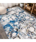 Pebble Marbled Abstract Dark Gray/Blue 5 ft. x 8 ft. Area Rug