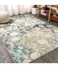 Pebble Marbled Abstract Blue/Beige 5 ft. x 8 ft. Area Rug