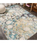 Pebble Marbled Abstract Blue/Beige 5 ft. x 8 ft. Area Rug