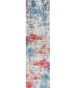Jonathany Contemporary Pop CTP114A Blue/Multi Area Rug 2 ft. 3 in. X 8 ft. Runner