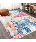 Sunset Modern Abstract Blue/Multi 4 ft. x 6 ft. Area Rug