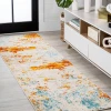 Jonathany Contemporary Pop CTP114B Orange/Multi Area Rug 2 ft. 3 in. X 8 ft. Runner