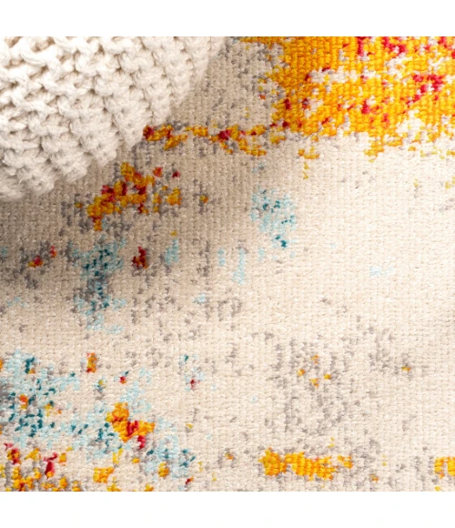 Sunset Modern Abstract Orange/Multi 5 ft. x 8 ft. Area Rug